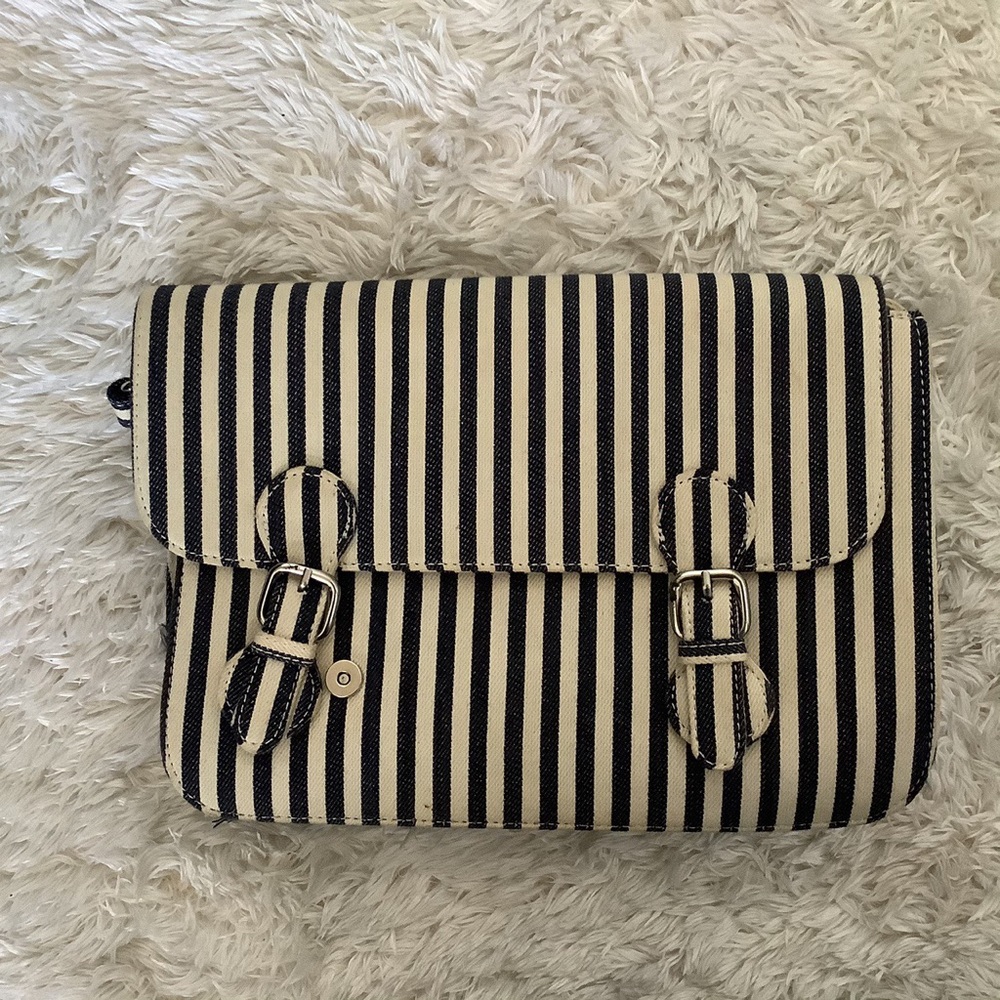Striped Black and Cream Women's Bag